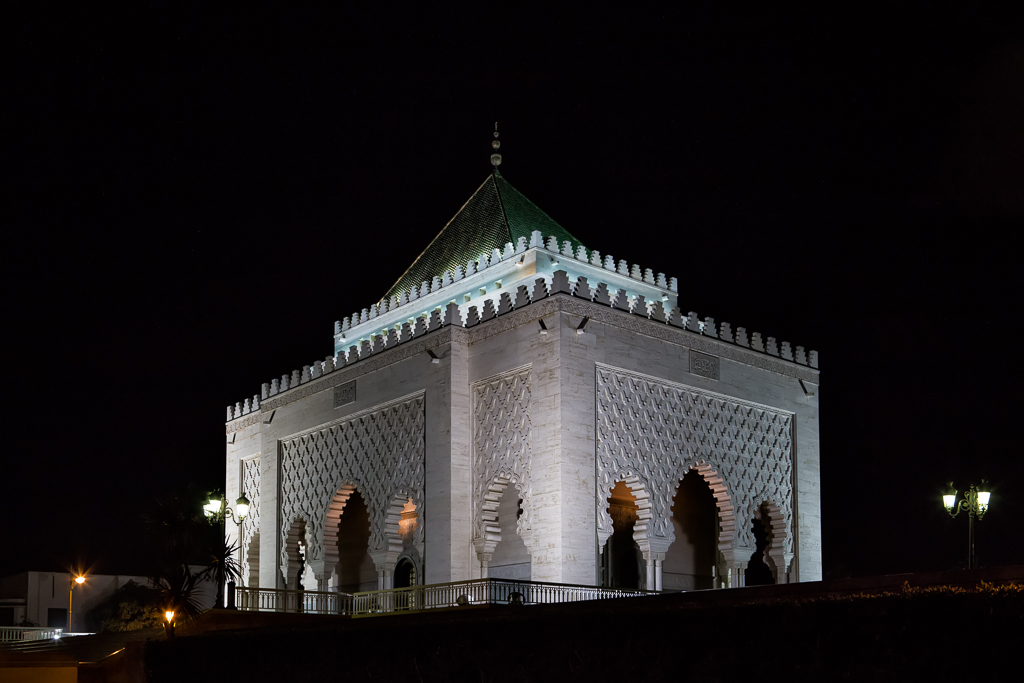 Night View Of Mausoleum Of Mohammed V | Marty Cohen Photography